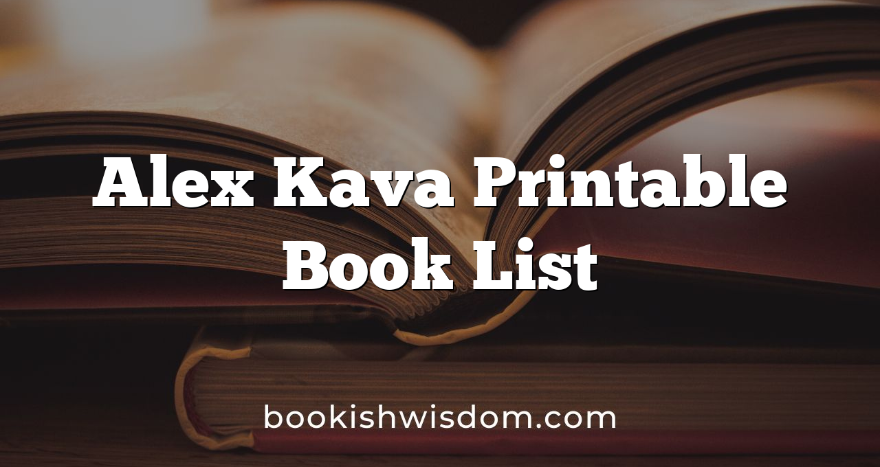 Alex Kava Printable Book List