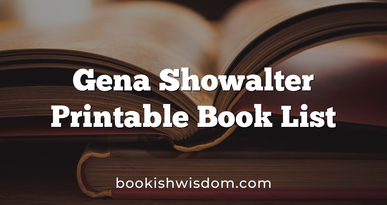 Gena Showalter Printable Book List