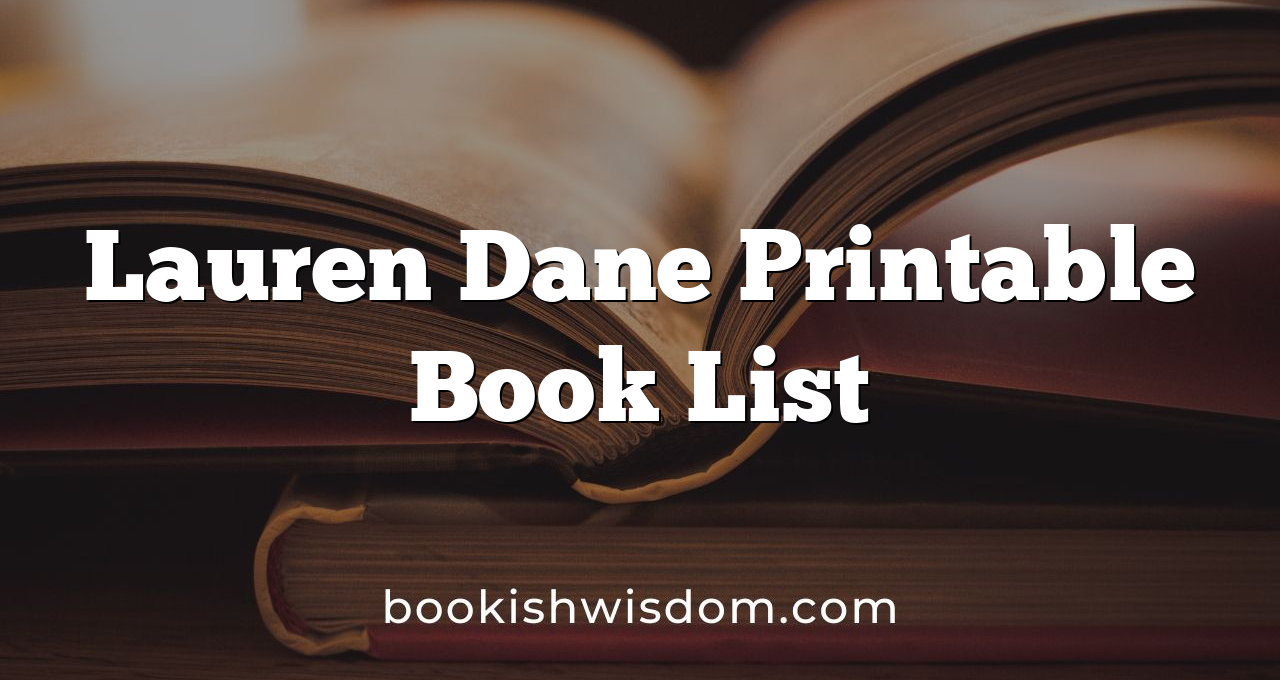 Lauren Dane Printable Book List
