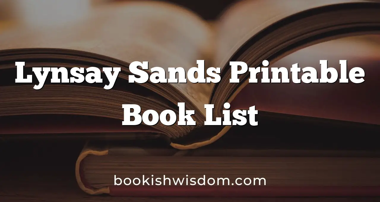 Lynsay Sands Printable Book List