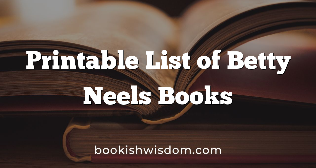Printable List of Betty Neels Books