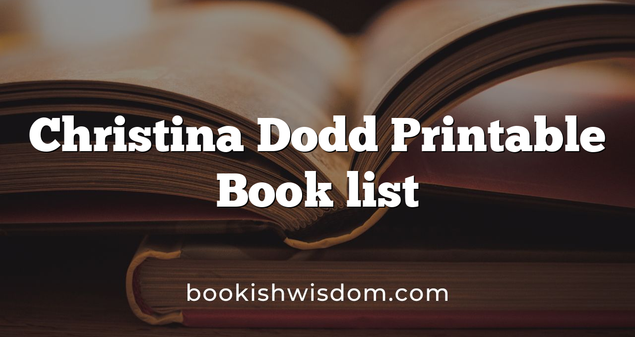Christina Dodd Printable Book list