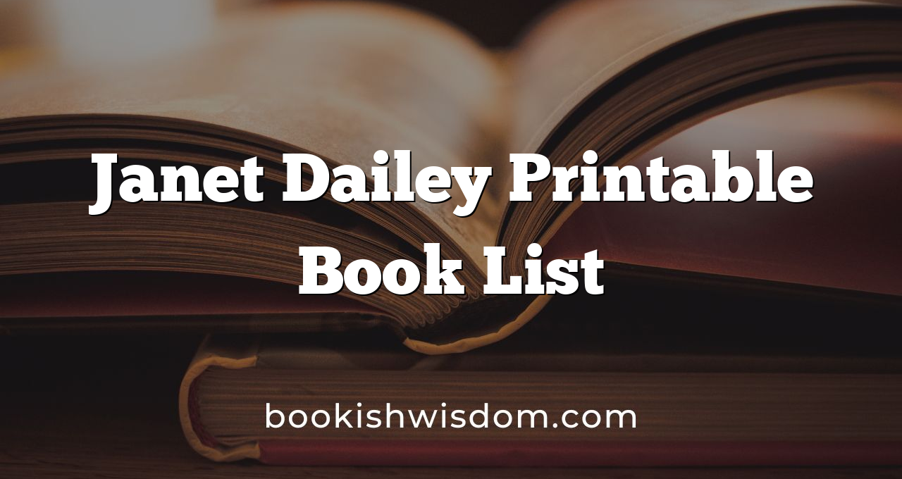 Janet Dailey Printable Book List