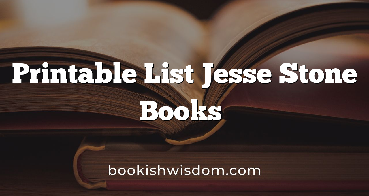 Printable List Jesse Stone Books​