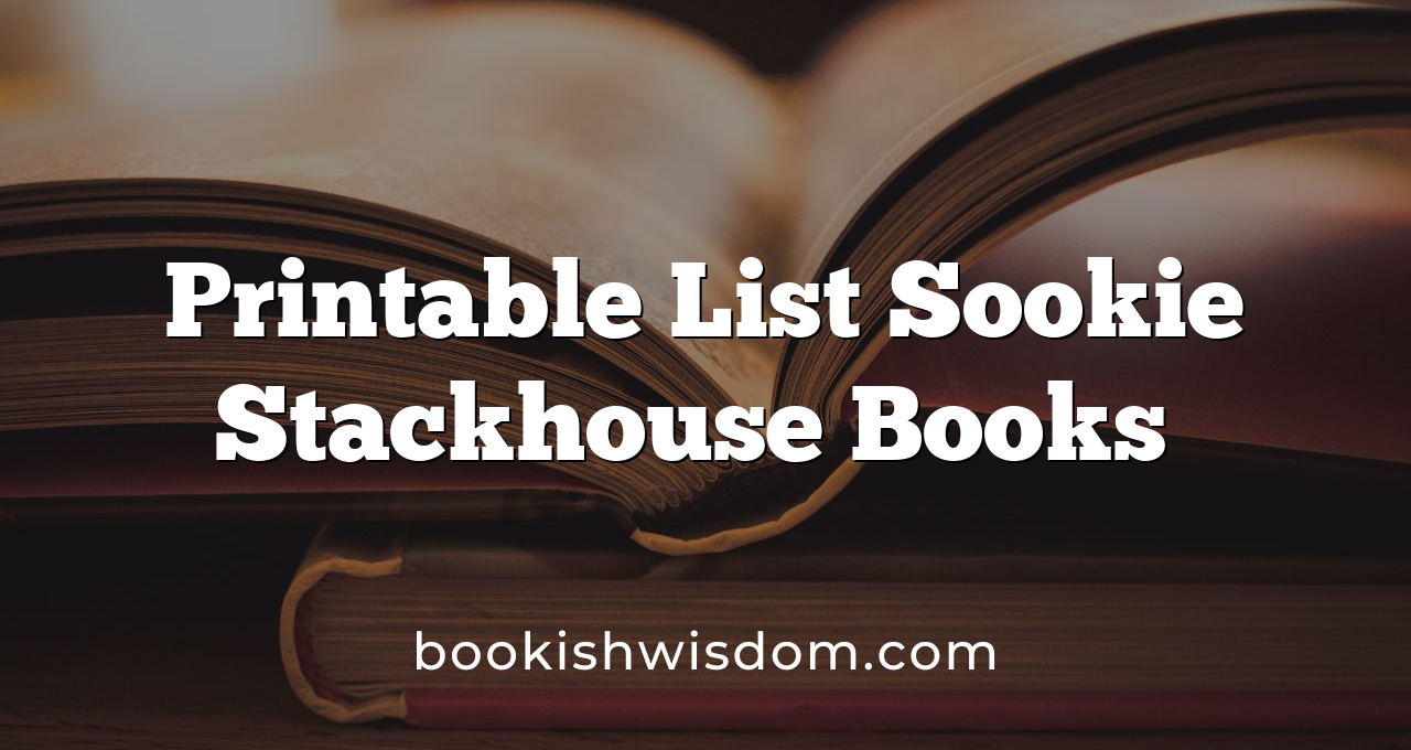 Printable List Sookie Stackhouse Books