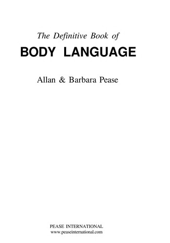 The Definitive Book of Body Language by Barbara Pease book cover